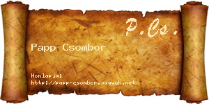 Papp Csombor névjegykártya