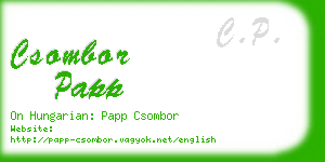 csombor papp business card